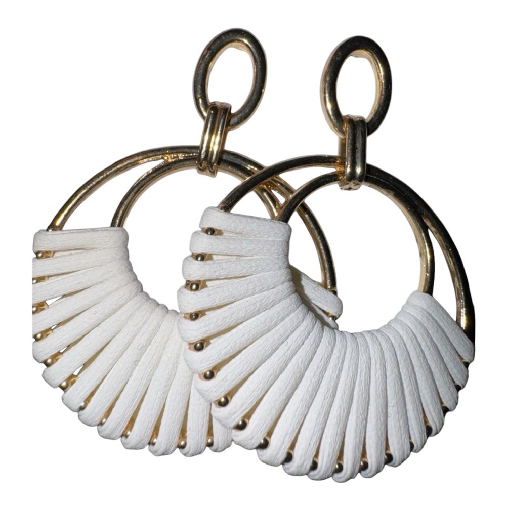 Rafia Wrapped Hoop Earrings